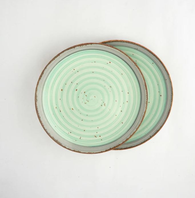 Morwee Sea Swirl Ceramic Dinner Plates | Set of 2 |