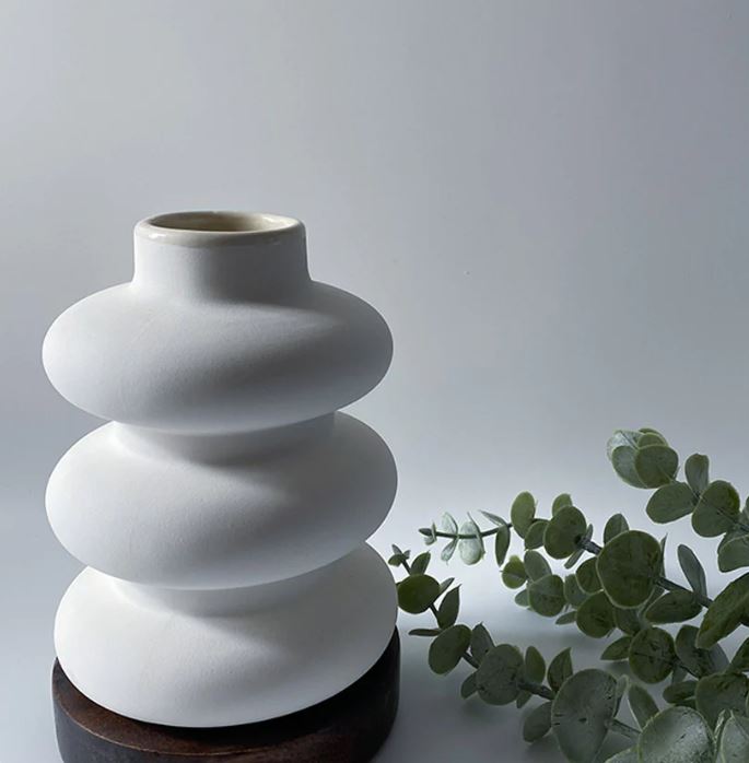 Morwee Flowy Matte Ceramic Vase 8 inchess