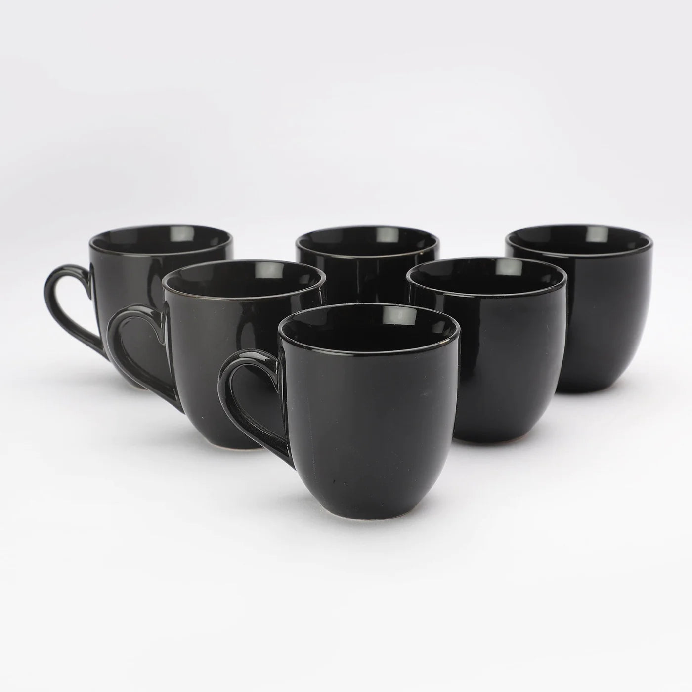 MORWEE CLASSIC BLACK CERAMIC  TEA CUP- SET OF 6