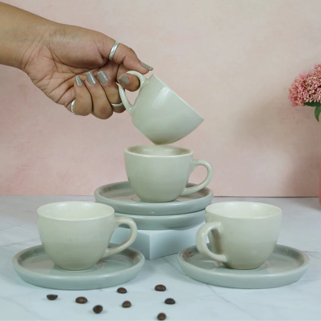 Griseo Expresso Ceramic Cup & Saucer | Set of 2
