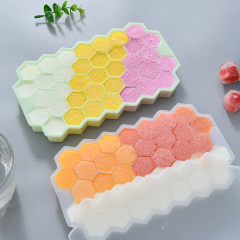 Glorypick Honeycomb Ice Cube Tray (Pack of 2 )