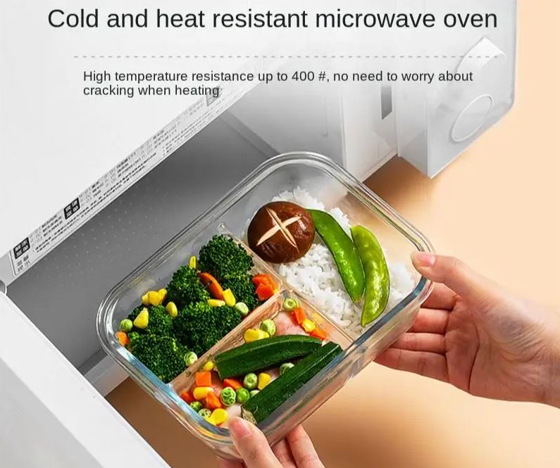 Morwee High Quality Microwavable Lunch Box With 3 Compartment